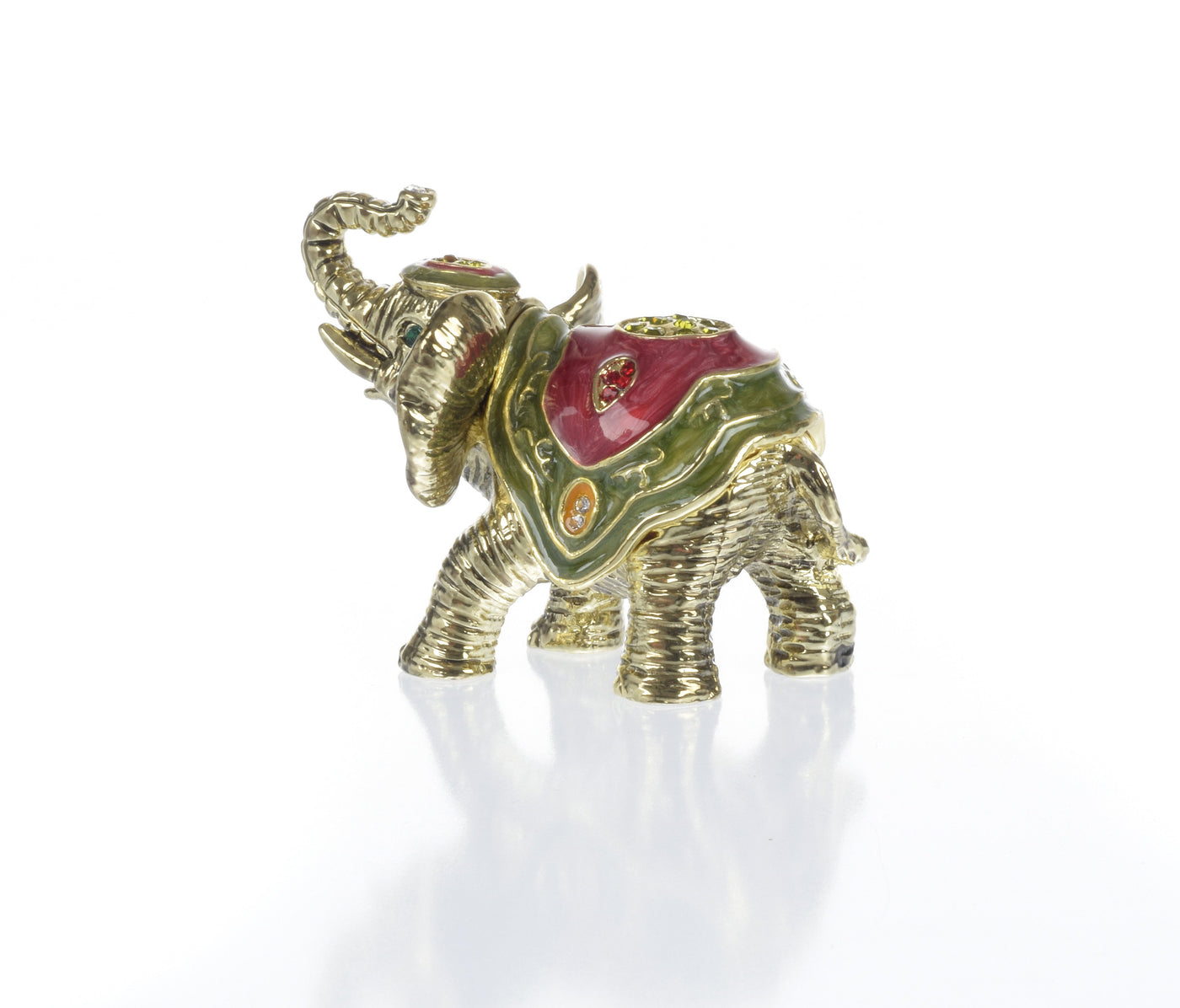 Keren Kopal Gold Elephant Trinket Box Decorated with Swarovski Crystals