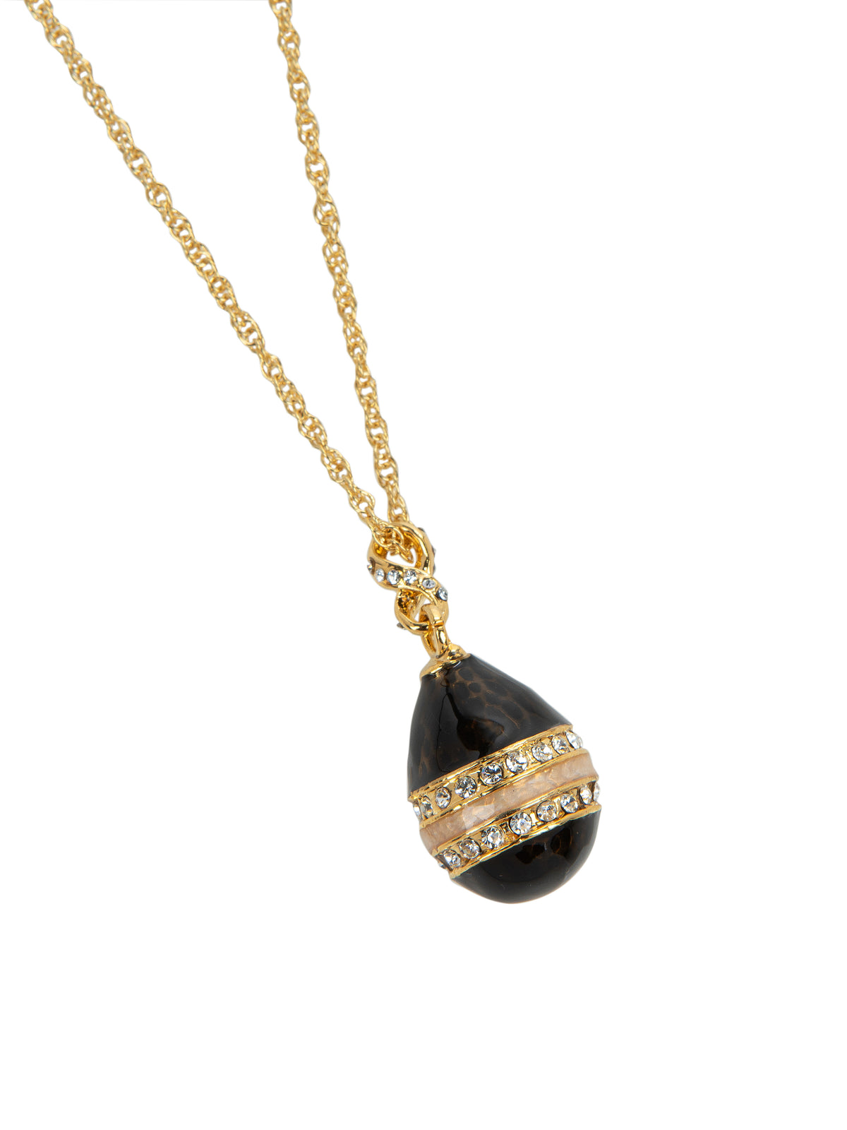 Keren Kopal Black & Gold Egg Pendant Necklace