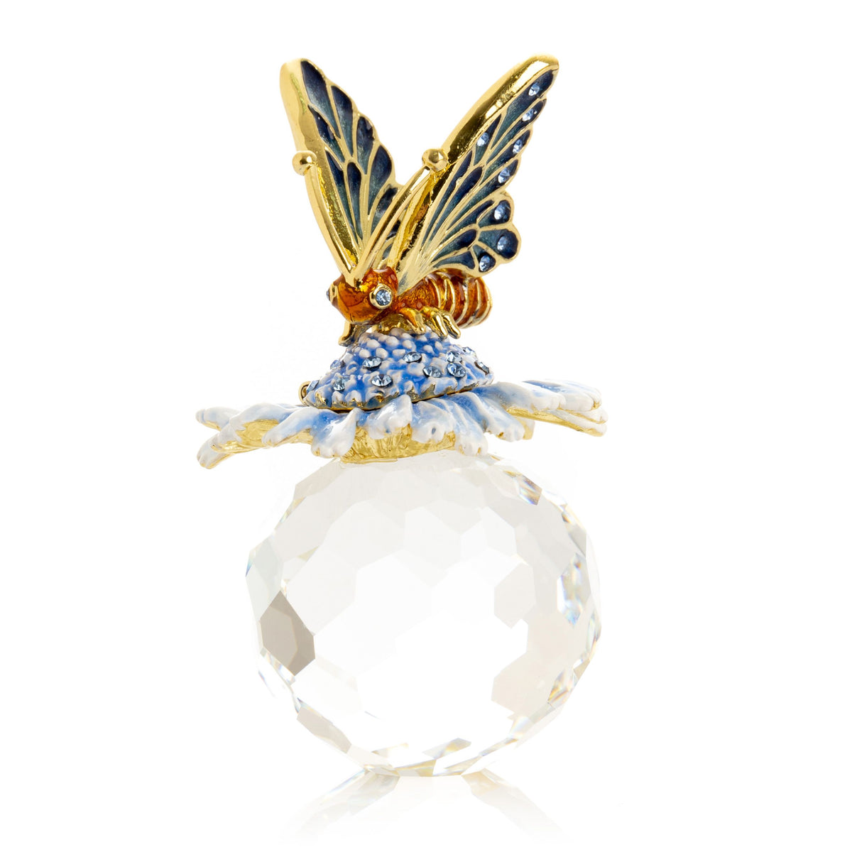 Keren Kopal Butterfly sitting on Flower and Crystal