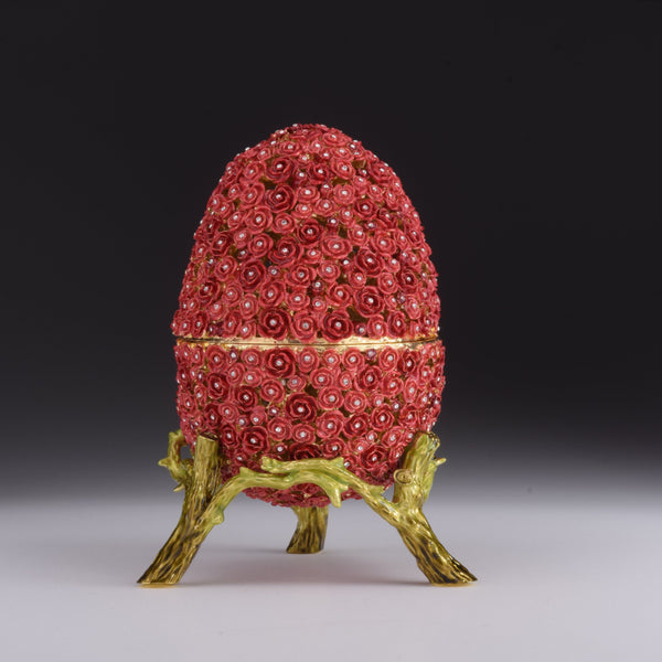 Keren Kopal Red Flowers Faberge Egg