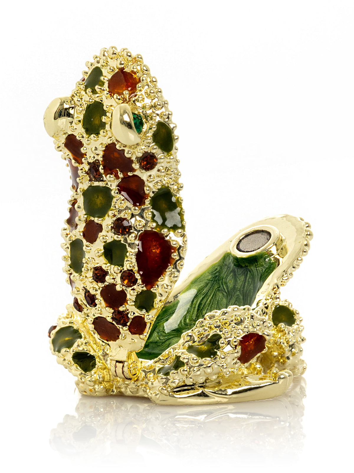 Keren Kopal Golden Frog with Colorful Stones