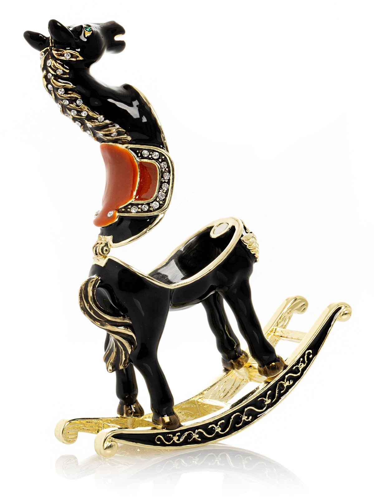 Keren Kopal Black & Gold Vintage Rocking Horse Trinket Box