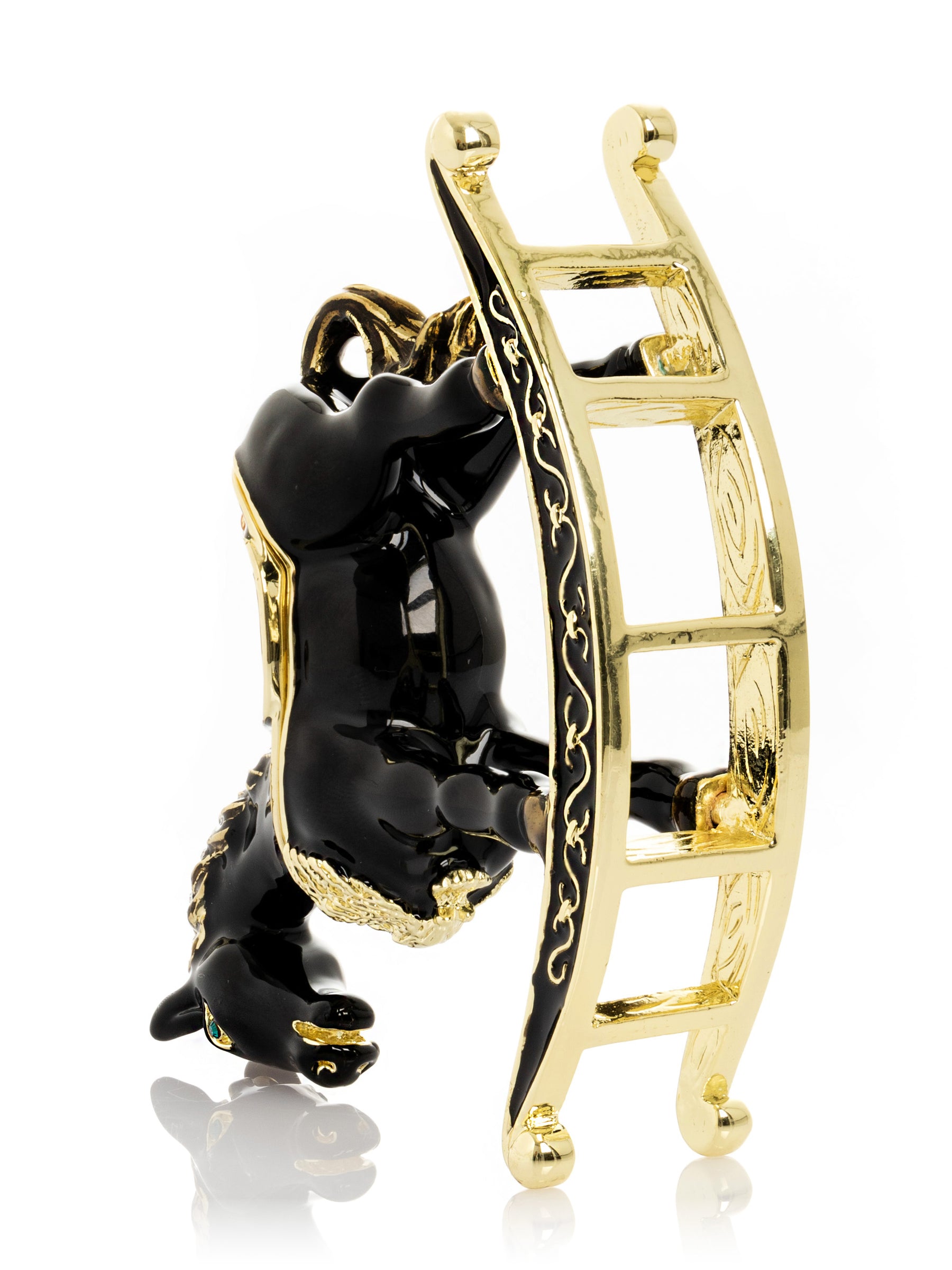 Black & Gold Vintage Rocking Horse Trinket Box