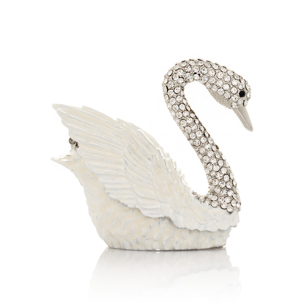 Keren Kopal White Swan with Crystals Neck