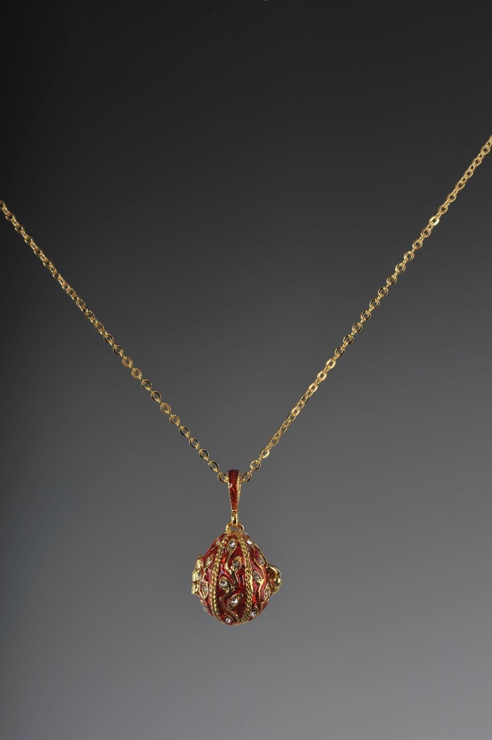 Keren Kopal Red Faberge Egg Pendant Necklace