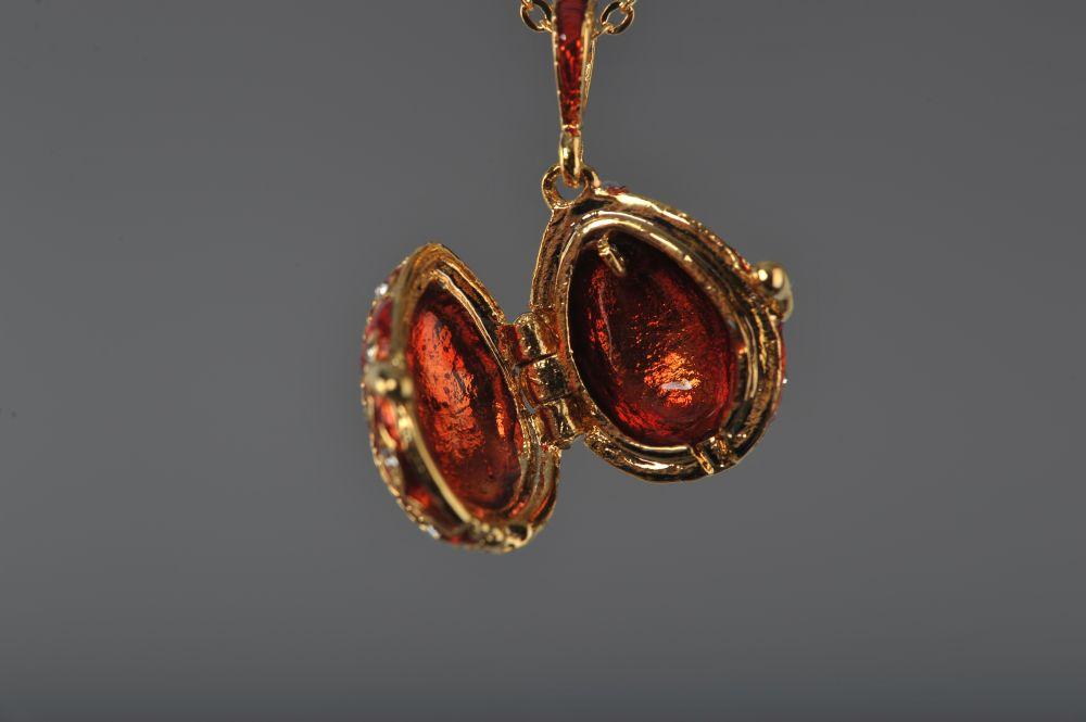 Keren Kopal Red Faberge Egg Pendant Necklace