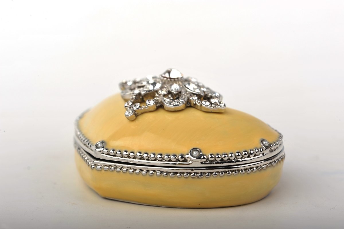 Keren Kopal Yellow Heart Shaped Trinket Box
