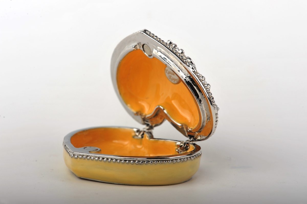 Keren Kopal Yellow Heart Shaped Trinket Box