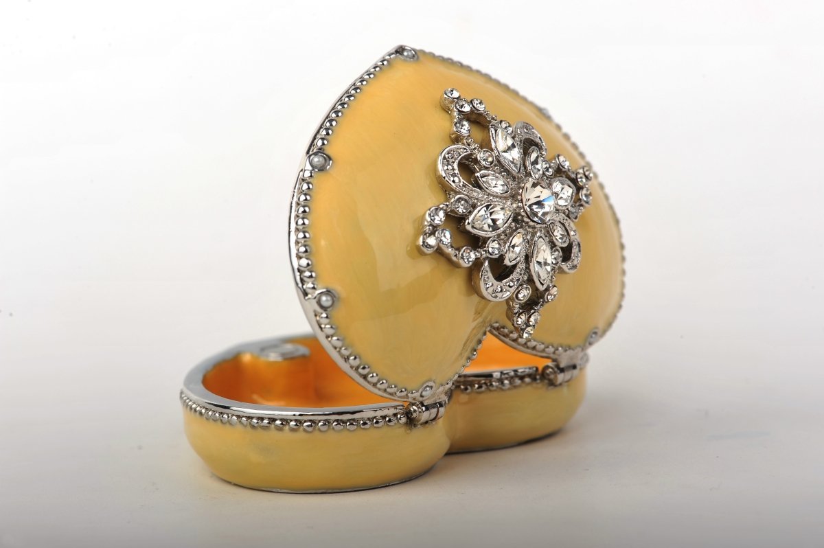 Keren Kopal Yellow Heart Shaped Trinket Box
