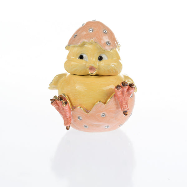 A chick hatches from an egg Trinket Box
