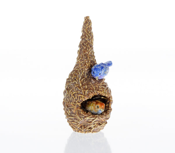 Two love Birds in a nest  Trinket Box
