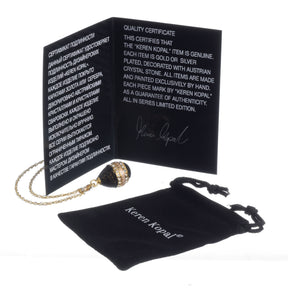 Keren Kopal Black & Gold Egg Pendant Necklace