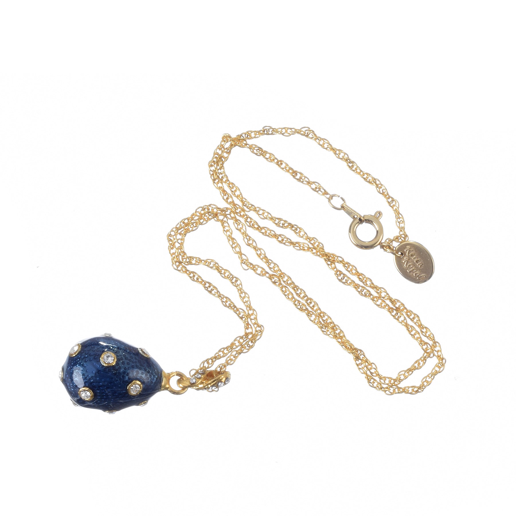 Keren Kopal Gold & Blue Egg Pendant Necklace