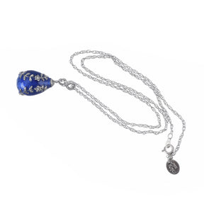 Keren Kopal Blue & Silver Egg Pendant Necklace