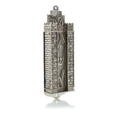 Silver Western Wall style Decorated Mezuzah