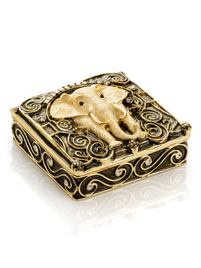 Keren Kopal Brown and Gold trinket Box Elephant