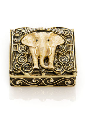 Keren Kopal Brown and Gold trinket Box Elephant