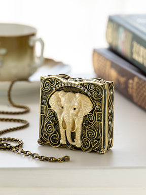 Keren Kopal Brown and Gold trinket Box Elephant