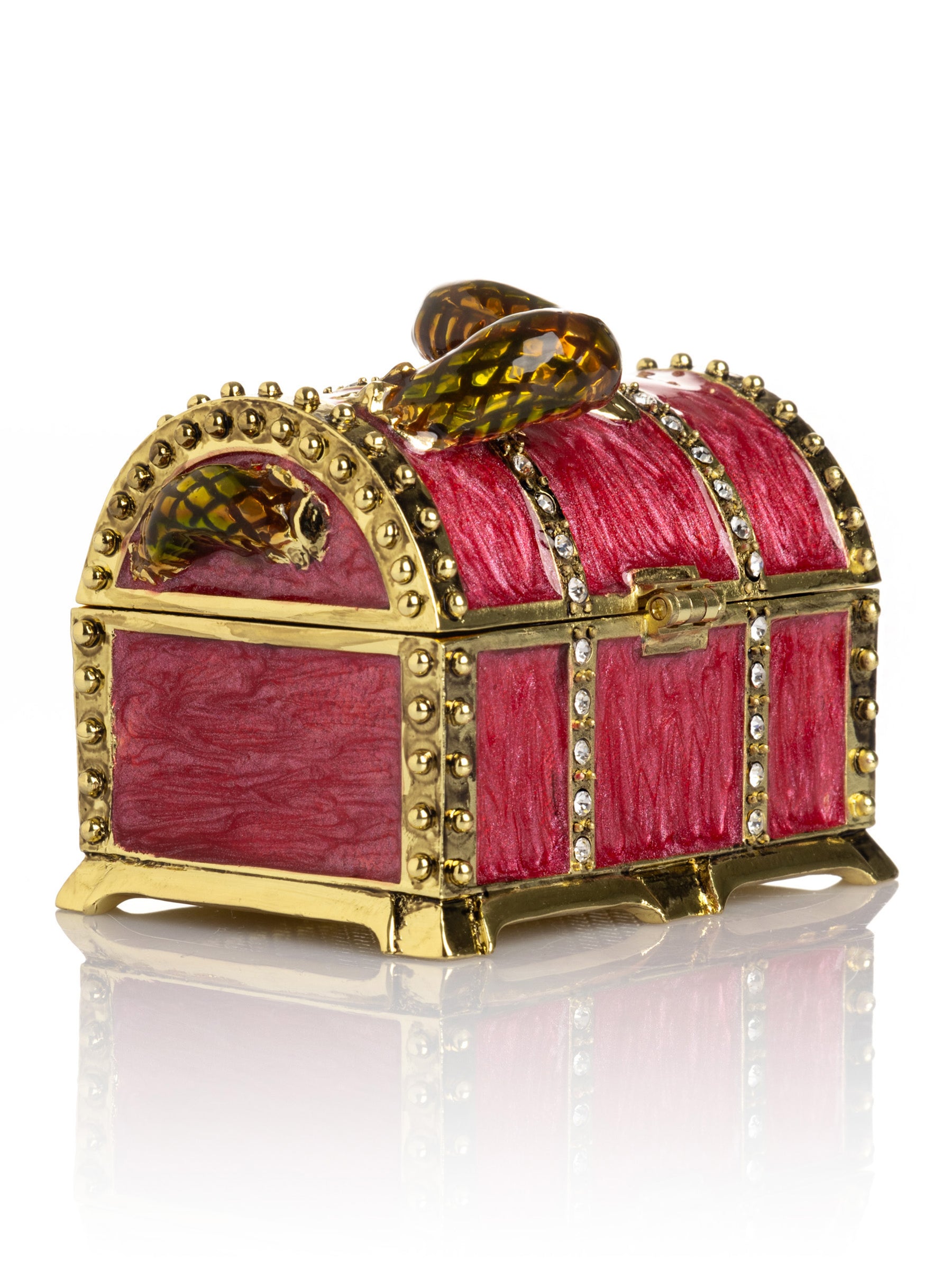 Red Treasure Chest with Snake