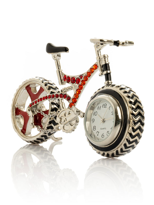 Bicycle Clock with Red crystals