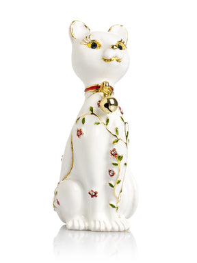 White Cat with Flowers