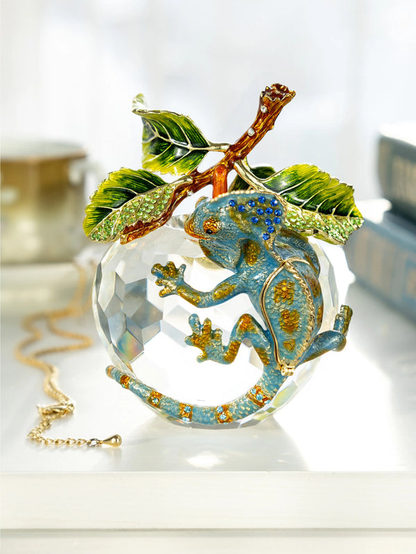 Crystal Apple with a Chameleon