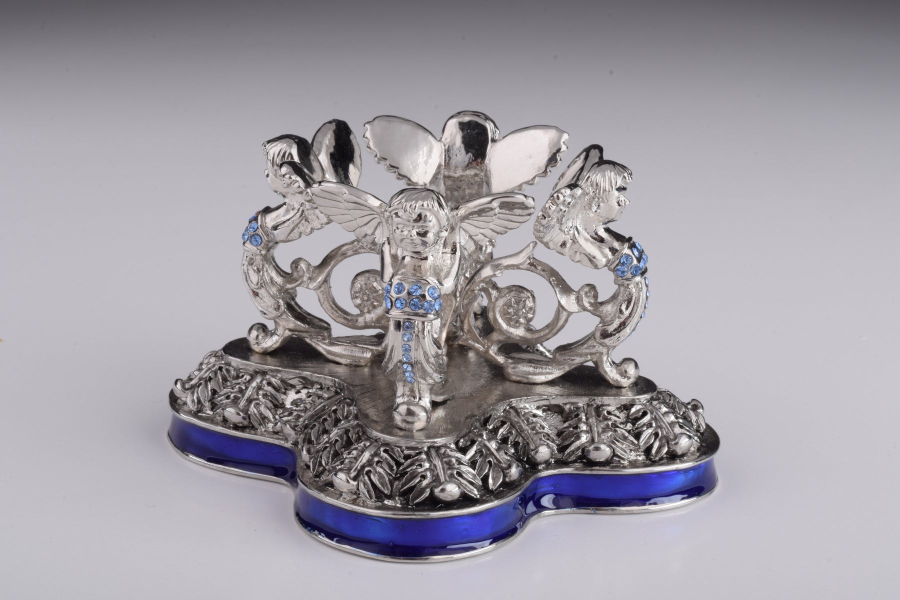 Keren Kopal Blue Russian Egg with Man Riding Horse Surprise Inside