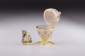 Keren Kopal Pink Faberge Egg with Clock Inside
