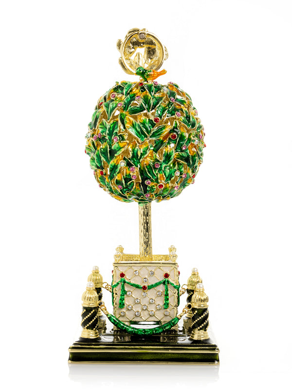 Bay Tree Faberge Egg with Colorful Crystals