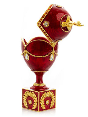 Red Faberge Egg with Gold Horse