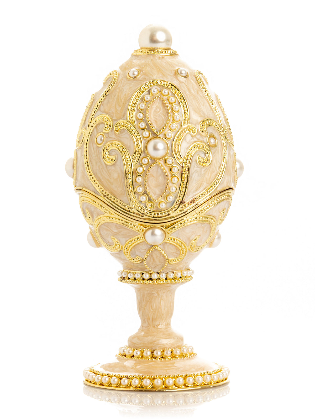 Gold Easter Egg with Pearls Necklace
