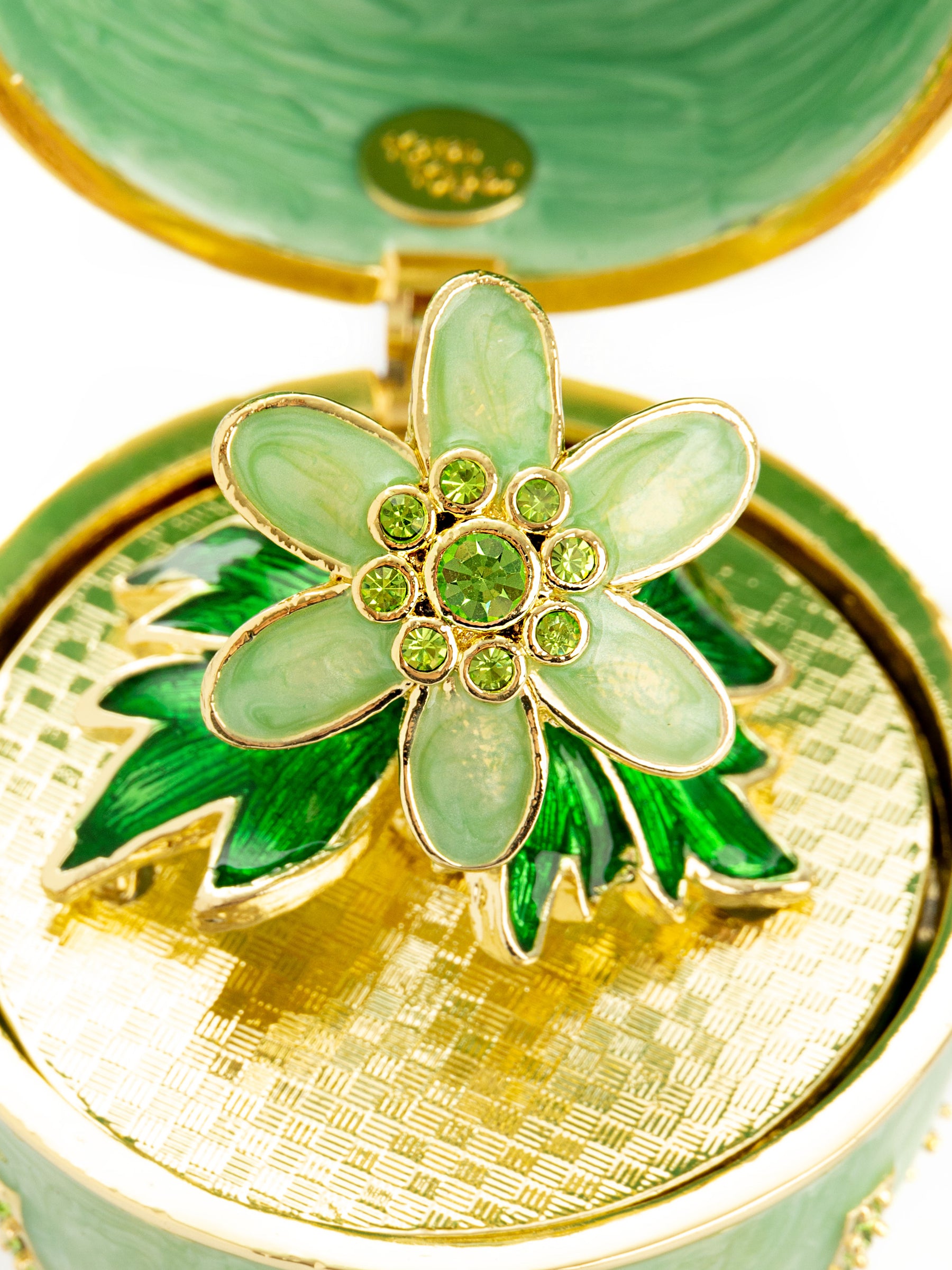 Keren Kopal Green Easter Egg with Flowers Hidden compartment