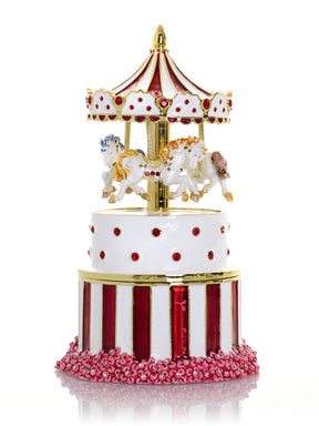 Keren Kopal Red Wind up Horse Carousel & trinket Box Limited Edition 1-250