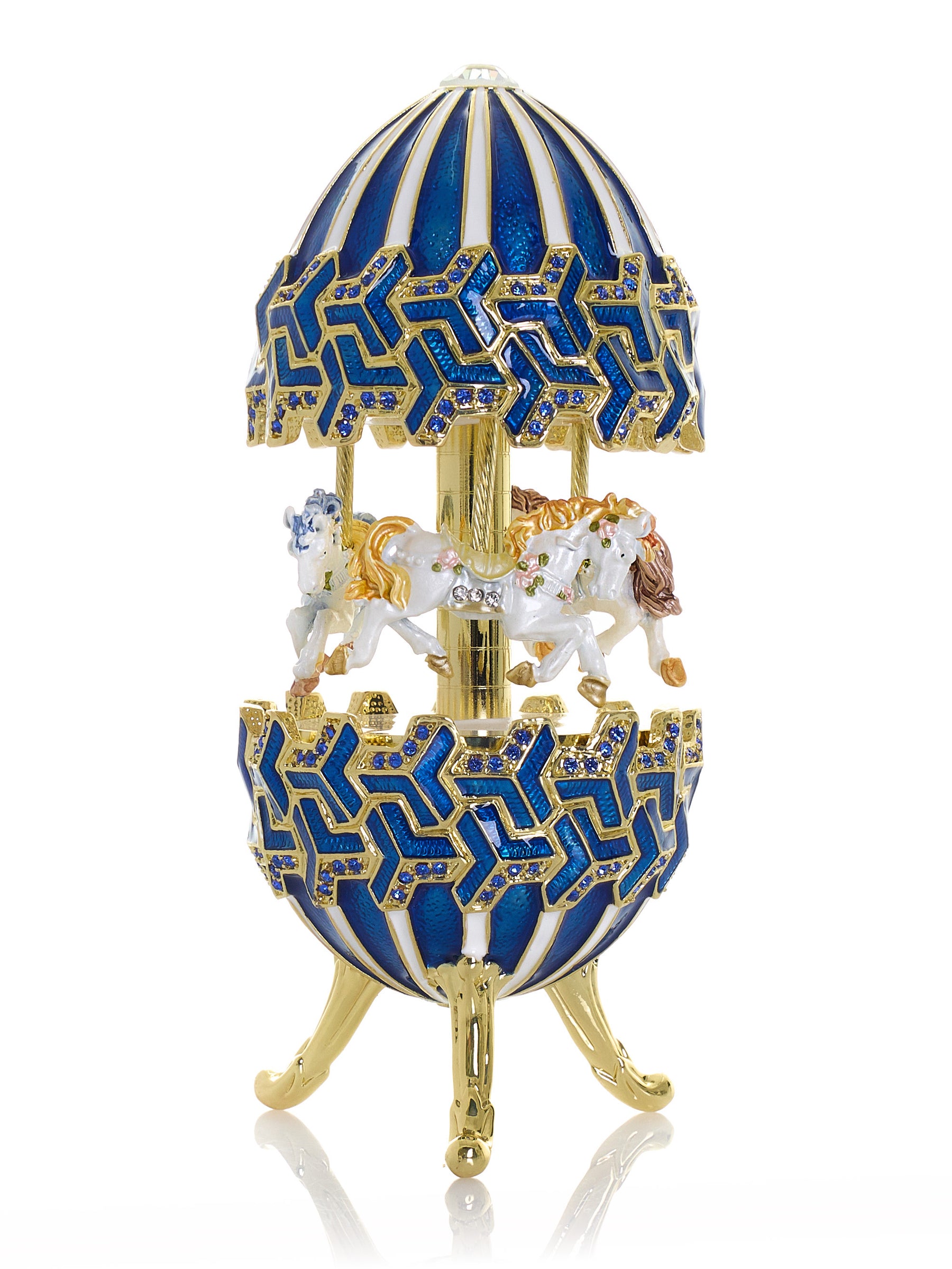 Keren Kopal Blue Wind up Horse Carousel