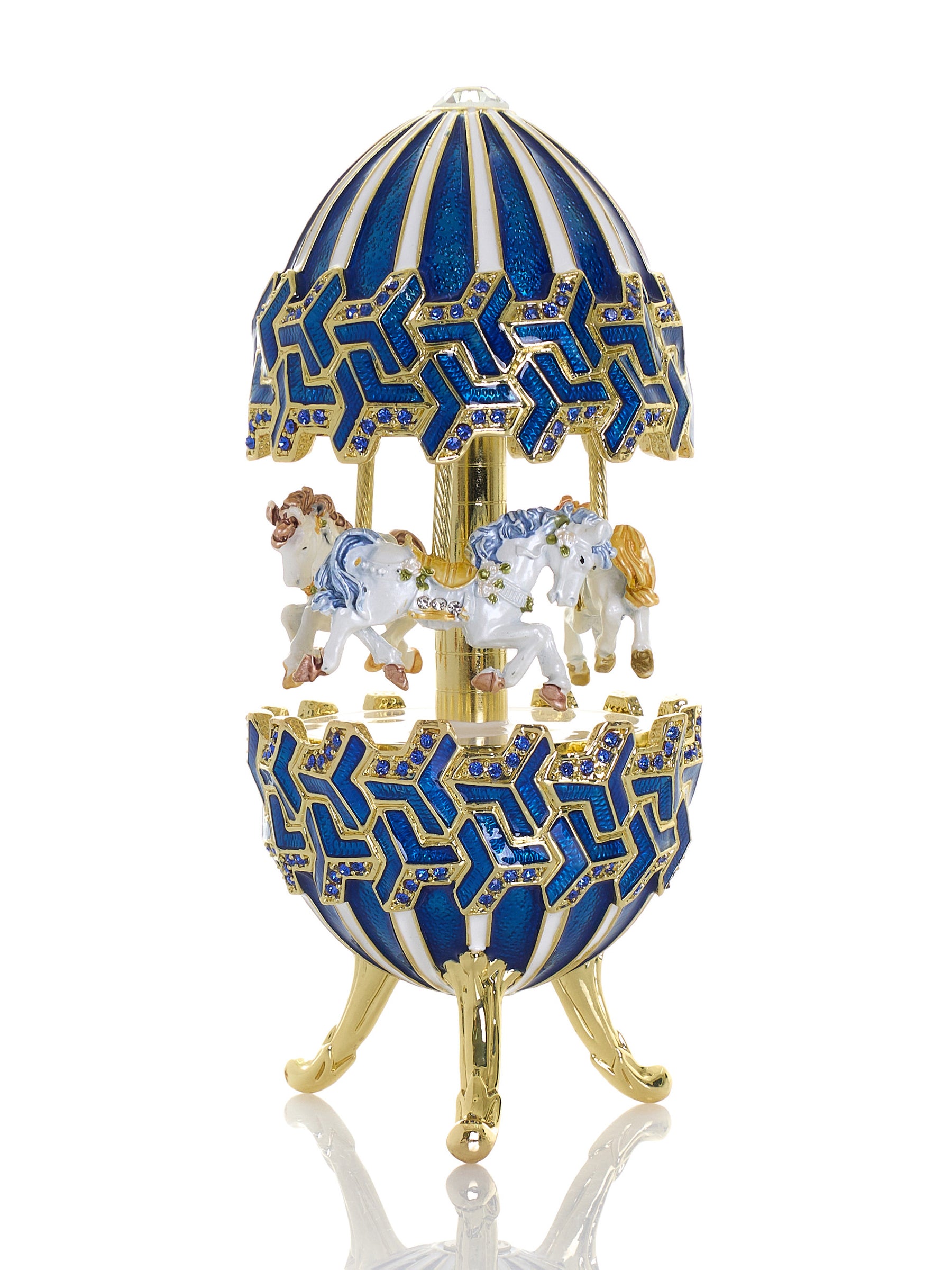 Keren Kopal Blue Wind up Horse Carousel