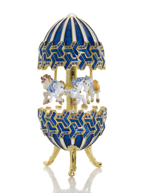 Keren Kopal Blue Wind up Horse Carousel