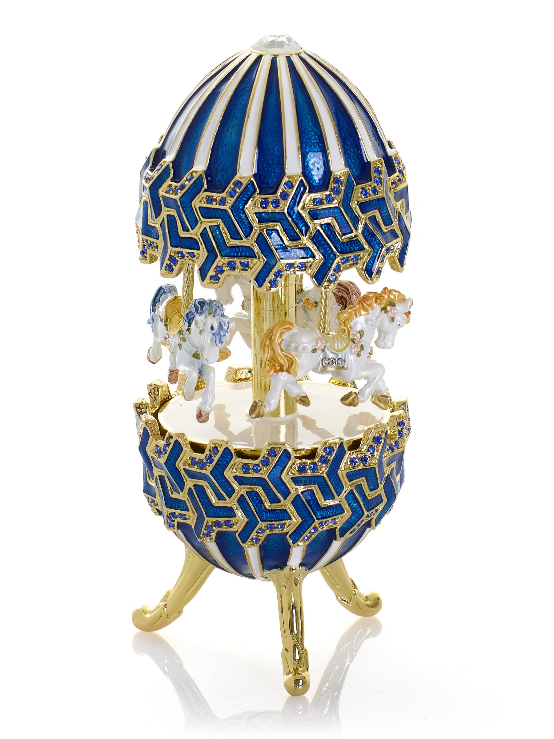 Keren Kopal Blue Wind up Horse Carousel