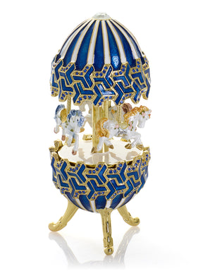Keren Kopal Blue Wind up Horse Carousel