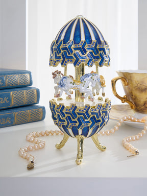 Keren Kopal Blue Wind up Horse Carousel