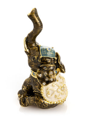 Keren Kopal Elephant Brown and Gold Trinket Box