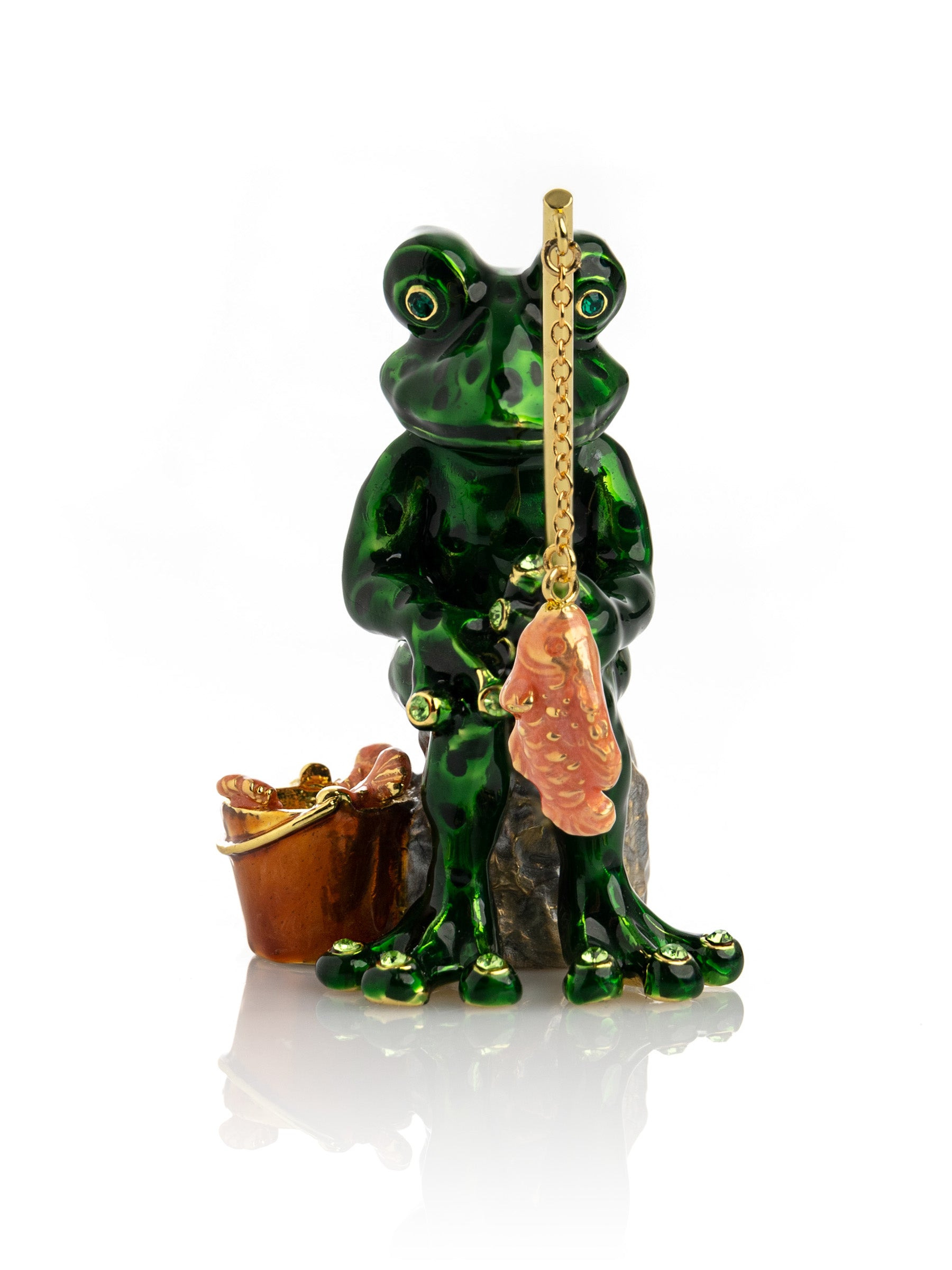 Fishing Frog trinket box