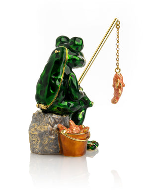 Fishing Frog trinket box