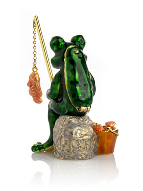 Fishing Frog trinket box