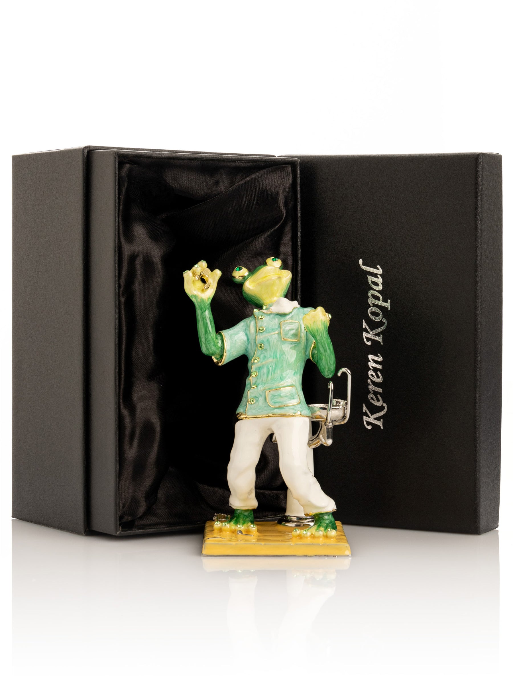Keren Kopal Green Dentist Frog Trinket Box