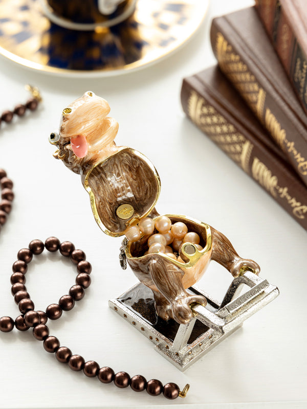 Hippo Running on a Treadmill Trinket Box