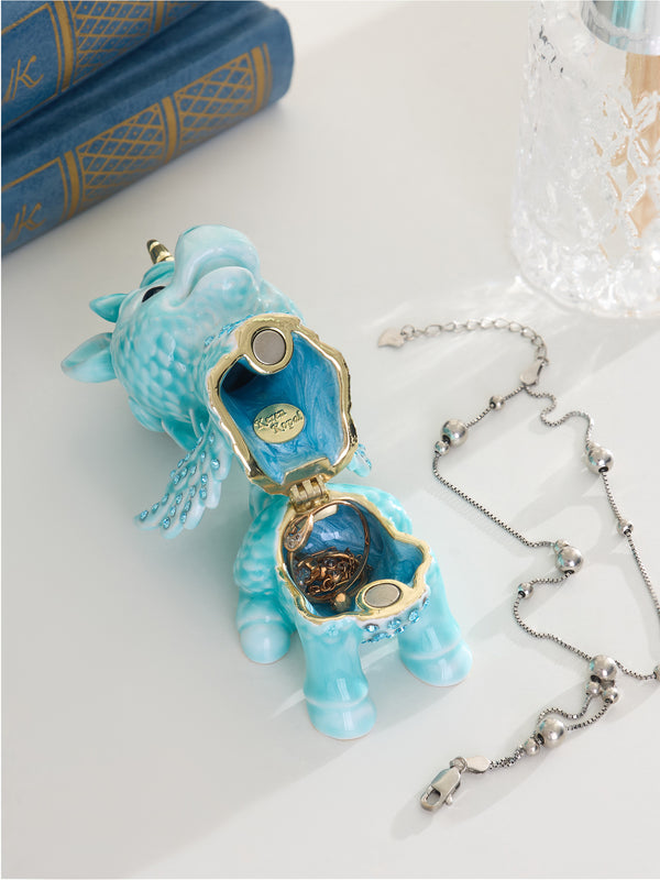 Cute Blue Unicorn Horse trinket Box Limited Edition 1-250