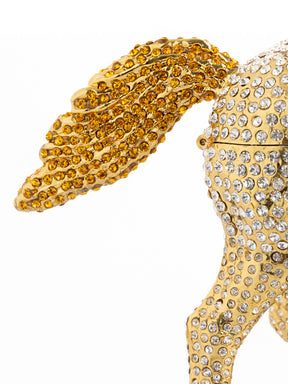 Keren Kopal Large Golden Horse Decorated with White Crystals