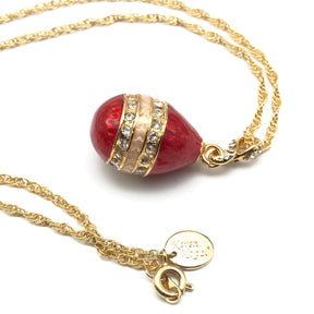Keren Kopal Red & Gold Egg Pendant Necklace