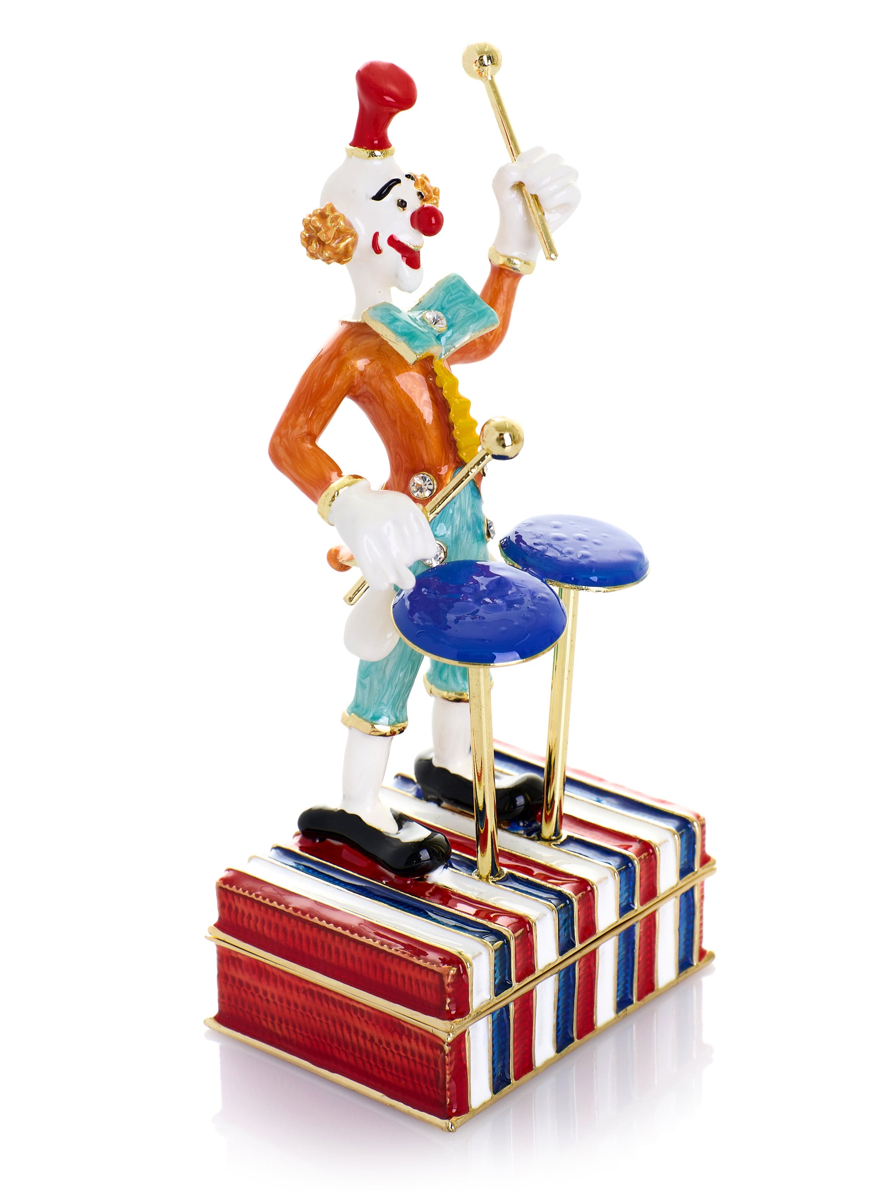 Musical Circus Clown with Timpani Drums Trinket Box