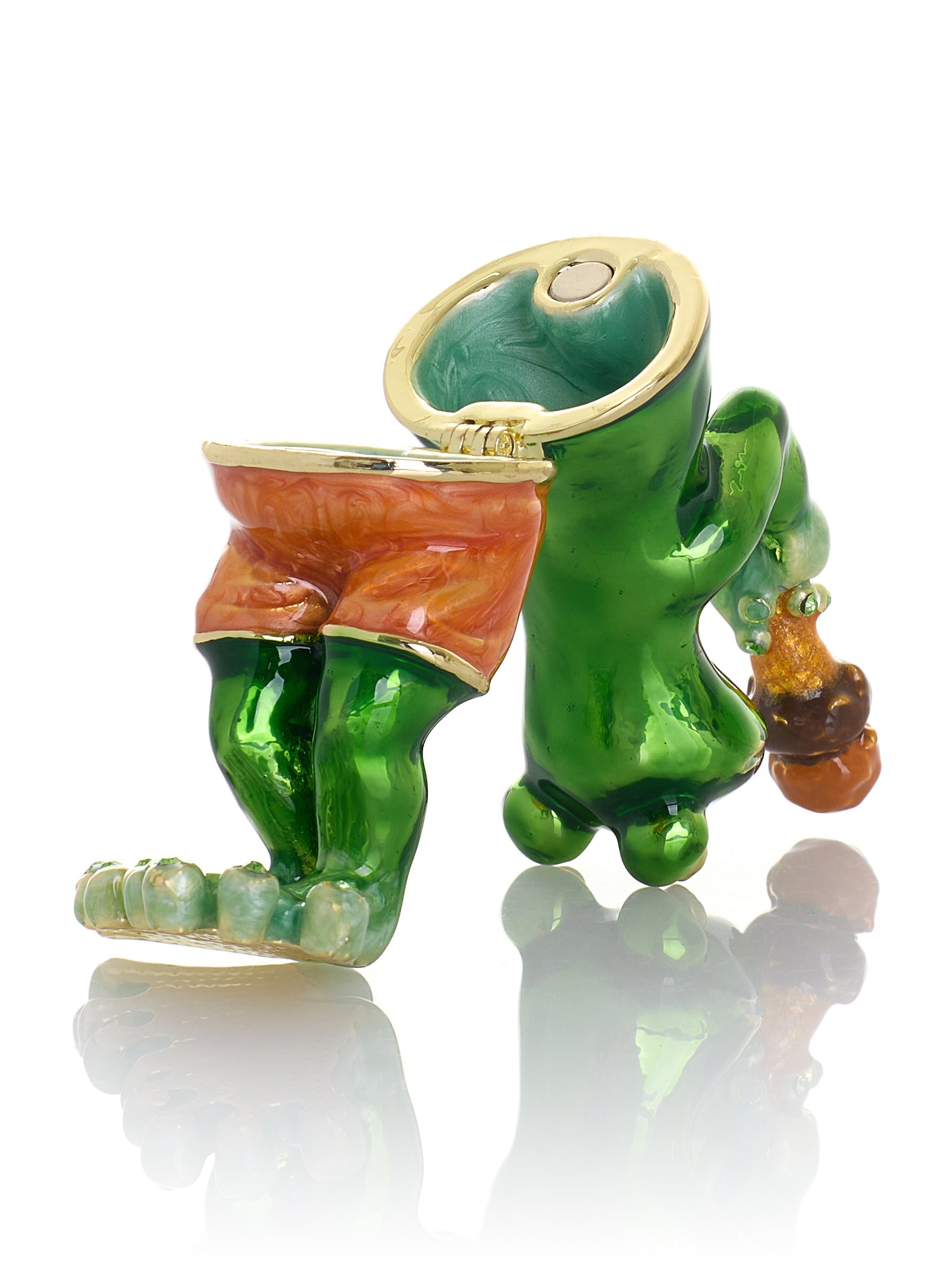 Frosch beim Essen einer Schokoladen-Eistüte Schmuckkästchen